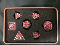 Solid Metal Dragon Dice Red & Silver - Hymgho Dice