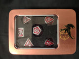 Solid Metal Dragon Dice Red & Silver - Hymgho Dice