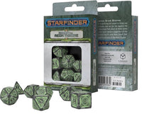 Starfinder Against the Aeon Throne Dice Set Black & Bright Green - Q-Workshop