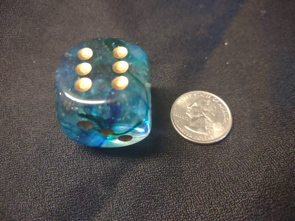 Luminary Gold on Teal 1 inch D6 Die