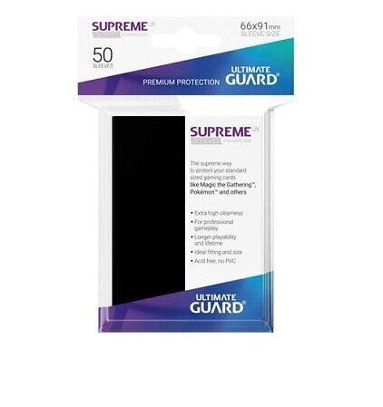 Supreme UX Sleeves Standard Size Black (50) - Ultimate Guard