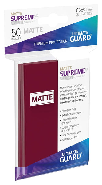 Supreme UX Sleeves Matte Standard Size Burgandy (50) - Ultimate Guard