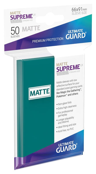 Supreme UX Sleeves Matte Standard Size Petrol (50) - Ultimate Guard