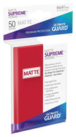 Supreme UX Sleeves Matte Standard Size Red (50) - Ultimate Guard