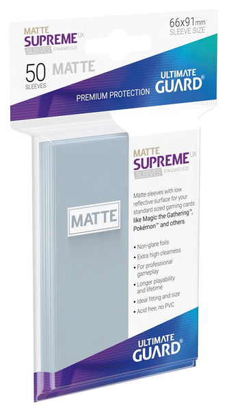 Supreme UX Sleeves Matte Standard Size Transparent (50) - Ultimate Guard