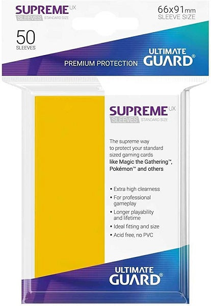 Supreme UX Sleeves Standard Size Yellow (50) - Ultimate Guard