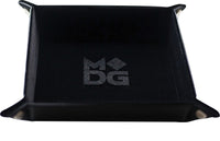 Velvet Folding Dice Tray with Leather Backing: Black - MDG