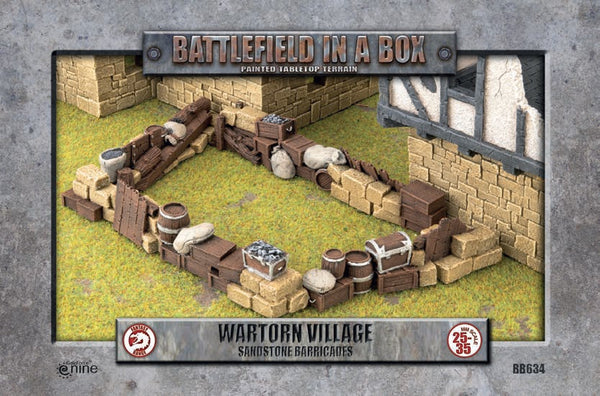 Wartorn Village Sandstone Barricades - Battlefield in a Box