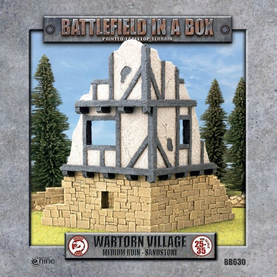 Wartorn Village Sandstone Medium Ruin - Battlefield in a Box