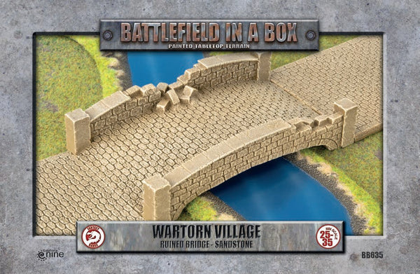 Wartorn Village Cobblestone Sandstone Ruined Bridge - Battlefield in a Box