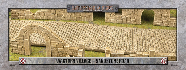 Wartorn Village Cobblestone Sandstone Road - Battlefield in a Box