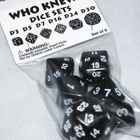 Who Knew Dice Sets Black - Koplow Games