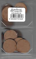 25mm Round MDF Bases - Bolt Action - Black Powder