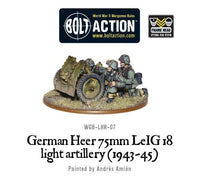 German Heer 75mm Leig 18 Light Artillery - Bolt Action