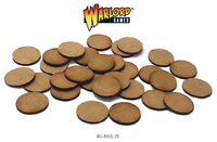 25mm Round MDF Bases - Bolt Action - Black Powder