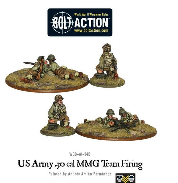 US Army 30 cal MMG Team Firing - Bolt Action